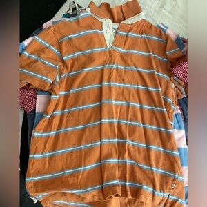 Men’s Orange striped polo